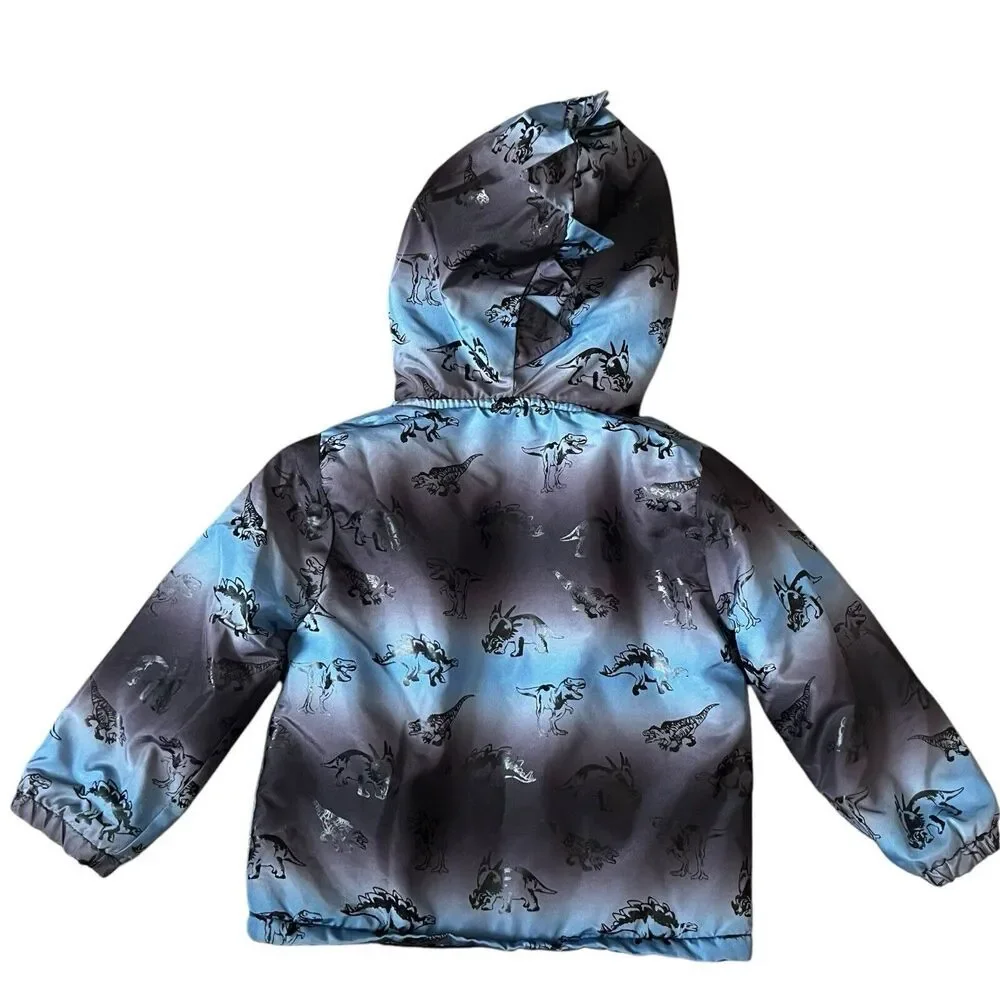 Mick Mack Jacket Boys Size 24 Months Dinosaurs‎ Hooded Blue Gray Black